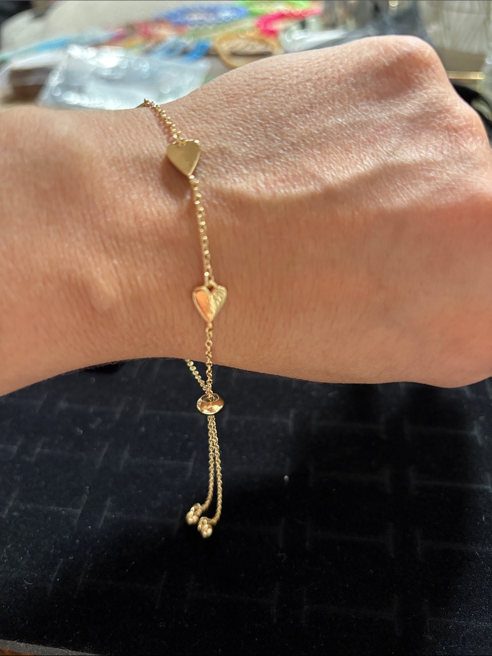 Donatello Gian Gold colored Heart Adjustable Slider Bracelet - Women